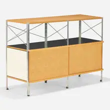 ESU 200-N by Charles and Ray Eames, birch plywood, zinc-plated steel, molded plywood, laminate, sold Sep 2025