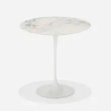 Tulip occasional table, model 161M by Eero Saarinen, marble, enameled aluminum, sold Sep 2025