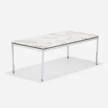Florence Knoll, Coffee table, model 2511 MC, chrome-plated steel, marble