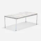 Florence Knoll, Coffee table, model 2511 MC, chrome-plated steel, marble