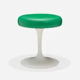 Eero Saarinen, Tulip stool, lacquered aluminum, vinyl upholstery