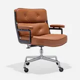 Charles and Ray Eames, Time Life Executive chair, leather upholstery, enameled aluminum, aluminum