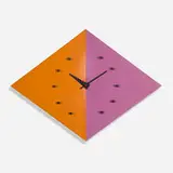 Kite wall clock, model 2201A by George Nelson & Associates, 1952-53, enameled steel and aluminum, lacquered wood, sold Sep 2025