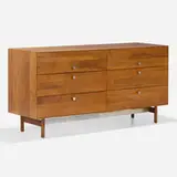W.&J. Sloane, Cabinet, c. 1960, sycamore, steel, walnut