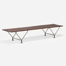 Modern, Bench, c. 2000, pine, brass