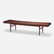 Kipp Stewart, Coffee table, 1955, mahogany, rosewood inlay