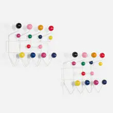 Charles and Ray Eames, Hang-It-All, pair, enameled steel, lacquered wood
