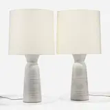 Lee Rosen, Table lamps, pair, c. 1960, glazed stoneware