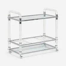 Lucite bar cart by Modern, Lucite, chrome-plated steel, glass, sold Sep 2025