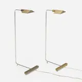 Cedric Hartman, Floor lamp, 1966, chrome-plated brass, brass