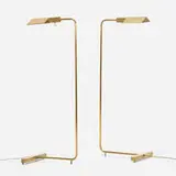 Cedric Hartman, Floor lamps model 1UWV, pair, 1966, chrome-plated brass, acrylic