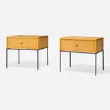Paul McCobb, Planner Group nightstands model 1500, pair, 1950, maple, enameled steel