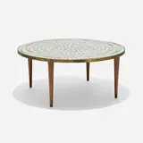 Gordon and Jane Martz, Coffee table, c. 1958, glazed ceramic tiles, walnut, brass