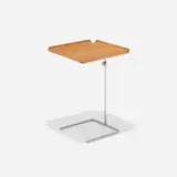 Tray table, model 4950 by George Nelson & Associates, 1949, molded walnut plywood, chrome-plated steel, sold Sep 2025