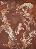 Naomi Lorne, Red and White Abstract, Oil on canvas laid on board