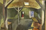 Morris Davidson, Untitled, STUDIO INTERIOR, oil on board