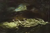Thomas Chambers, Ships on Dark Waters, SHIPS ON DARK WATERS, oil on canvas backed by board