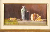 Richard Vernon Goetz, Still Life with Orange and Spoon, Oil on board