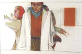 Jody Mussoff, Three Figures, Pastel on paper