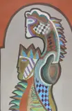 Simon Avissar, Two Figures, Oil on canvas