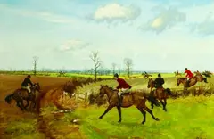 D. Burton, Morning Hunt, Oil on canvas