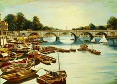 Clarence E. Blackburn, Richmond Bridge, Oil on canvas