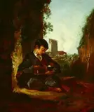 Thomas Barker, Boy with Pet Mouse, Oil on canvas