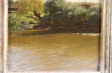 Russian School, River Scene, Oil on board