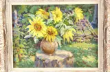 Sunflowers by Anatoli Nikoforovitch Fomine, Oil on canvas, offered Mar 2005