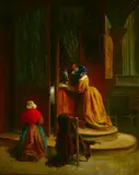 French School, The Confession, Oil on canvas