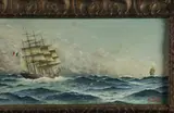 O. Parodi, Tall Ships at Sea, Oil on canvas
