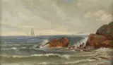 Constantin A. Westchiloff, Sailing on the Coast, Oil on canvas