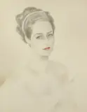 Portrait of Baroness Garnett von Stackelberg by American School, Pencil and wash, sold Mar 2005