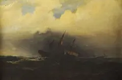 Seascape with Ships by James Hamilton, Oil on canvas, offered Mar 2005