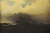 James Hamilton, Seascape with Ships, Oil on canvas