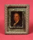 Rembrandt Peale, Untitled, MINIATURE PORTRAIT OF BENJAMIN FRANKLIN, oil on mother-of-pearl panel