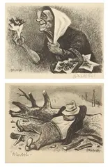 Untitled by William Gropper, FLOWER VENDOR and REST: TWO WORKS, both signed in pencil, lower margins, offered Apr 2005