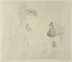 Alfred Finsterer, Philemon Mit Baucis, Etching - Plate: 16 1/2 in. x 19 1/2 in