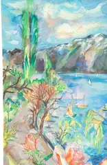 Montreux by Lucien Chaffois, Watercolor on paper, offered Apr 2005