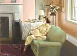 Ardis Shanks, Girl on Couch, Oil on canvas