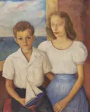 William Earl Singer, The Jackson Children, Oil on canvas