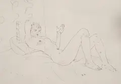 Joe Shannon, Model Explains, Ink on paper