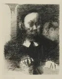 Jack Levine, Rabbi in His Study