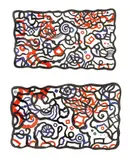 Steven Leavitt, BLACK AND RED ABSTRACTION: A PAIR, both signed with monogram and dated '87 on reverse, Oil on canvas