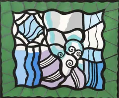 Steven Leavitt, Abstraction with Scrolls, Oil on canvas