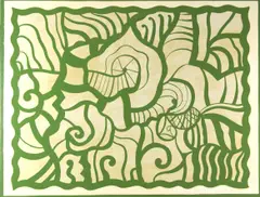 Steven Leavitt, Green Composition, Oil on canvas