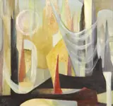 Jeanette 'Jan' Gelb, Golden City: Garden at Evening, Oil on canvas