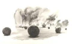 Philippe Ségéral, Fall Burning, Graphite on paper