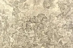 Untitled by A.A. Garoi Konla, HELL SCENE, oil on canvas, sold Apr 2005