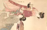 Kitagawa Utamaro, Untitled, PORTRAIT OF TWO COURTESANS, signed woodcut, utamaro hitsu, no publisher mark